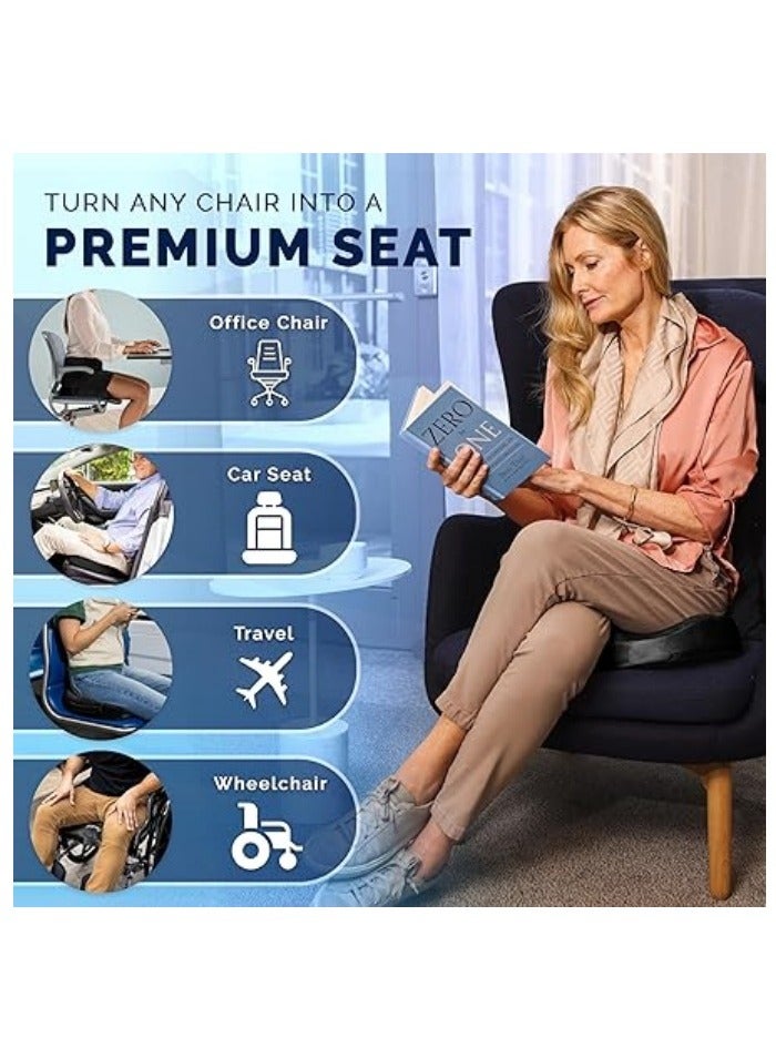 Gel Enhanced Seat Cushion – Office Chair Cushion – Non-Slip Gel & Memory Foam Coccyx Cushion for Tailbone Pain - Desk Chair Car Seat Cushion Driving - Sciatica & Back Pain Relief - Image 4