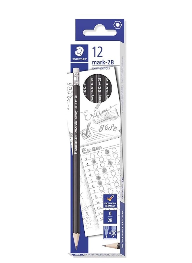 STAEDTLER mark 2B Exam pencils pack of 12 nos - Image 1