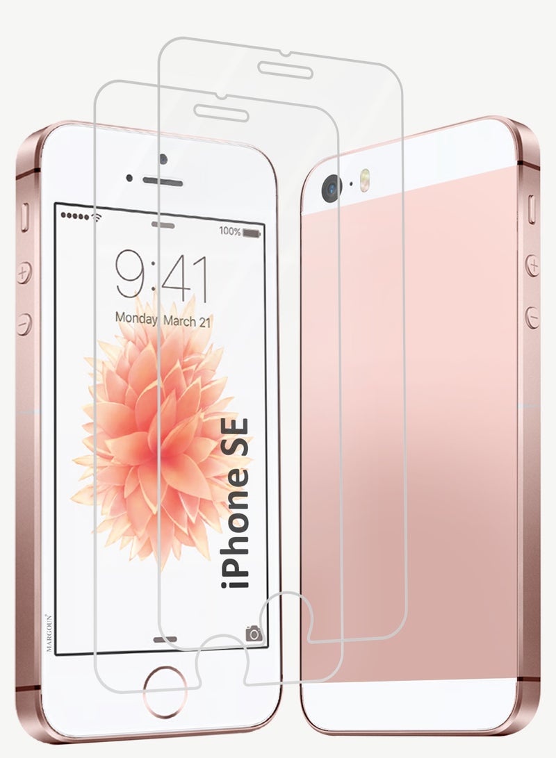 CATANES 2 PACK Screen Protector for iPhone SE, Full Coverage HD Clear 9H Scratch Resistant Protective Tempered Glass, Anti-Fingerprint and Shatter-Proof Screen Guard - Image 4
