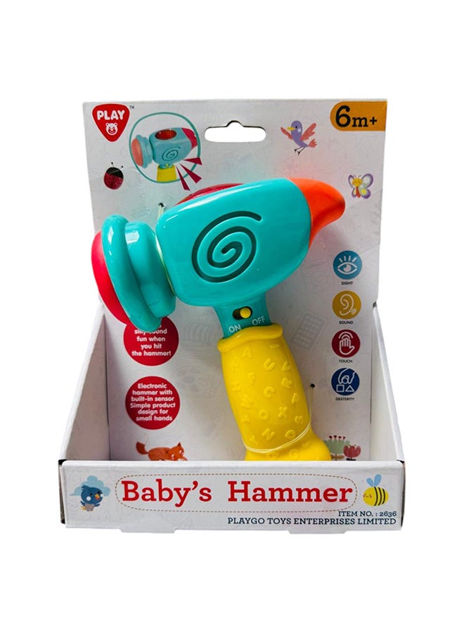 PLAYGO مطرقة الأطفال من بلاي جو - لعبة مطرقة مع تأثير صوتي مدمج - Image 1