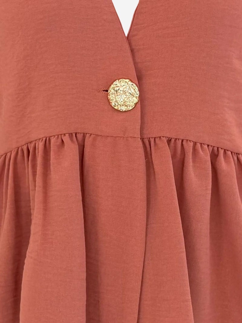 BIG DART BDART V-Neck Buttoned Sleeveless Blouse - Image 3