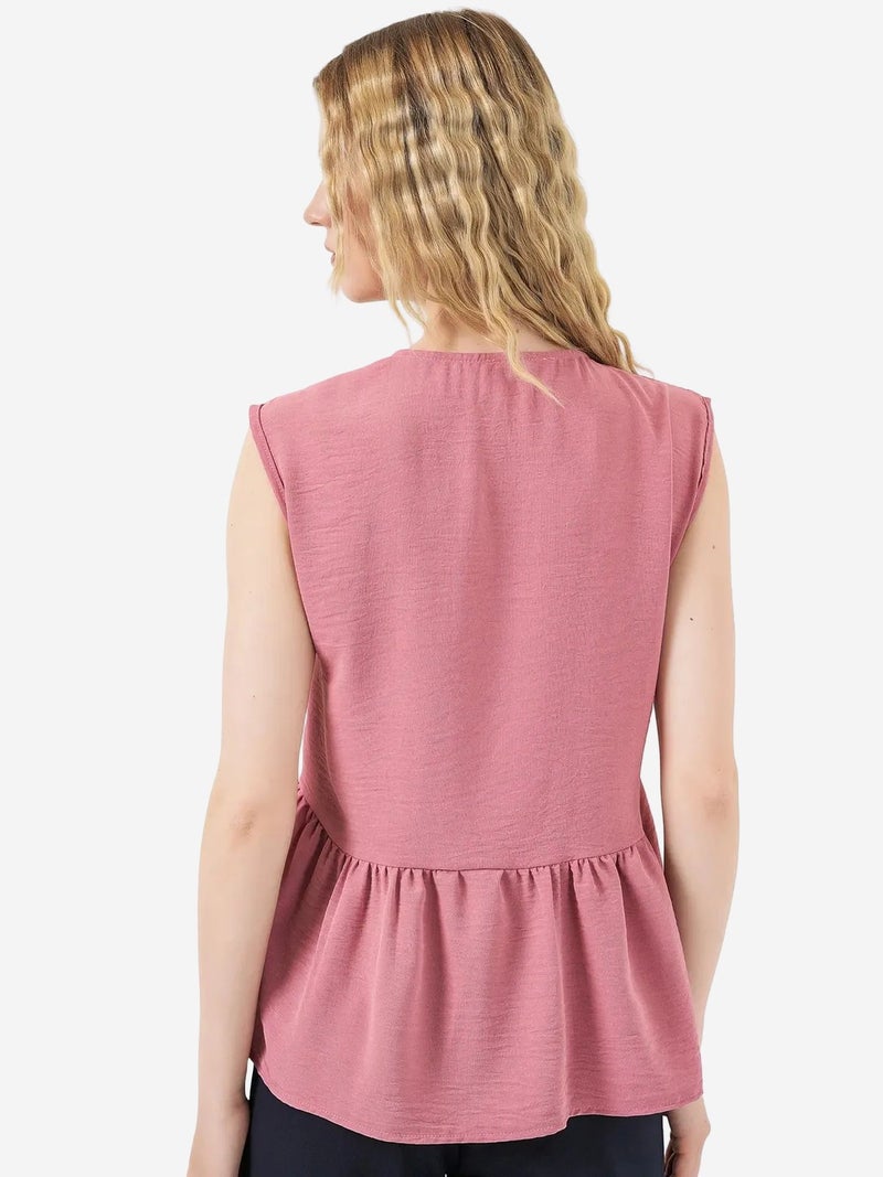 BIG DART BDART V-Neck Buttoned Sleeveless Blouse - Image 5