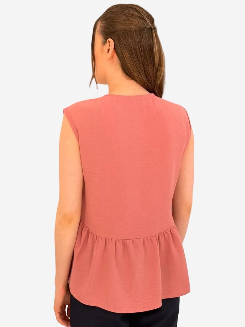 BIG DART BDART V-Neck Buttoned Sleeveless Blouse - Image 4