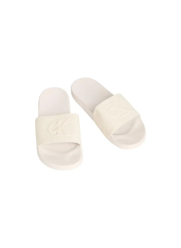 CALVIN KLEIN Essential Monogram Canvas Slide Sandals