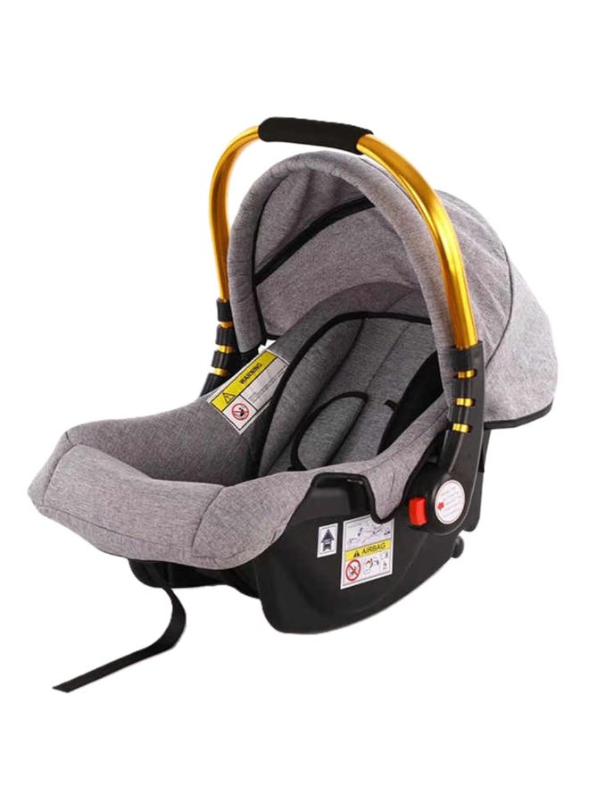 Infant Car Safety Seat 0-24 Months | Grey & Gold Portable Baby Car Seat with 5-Point Safety Harness, Padded Handle & Retractable Sun Canopy | Lightweight ABS Plastic with Quick-Release Buckle