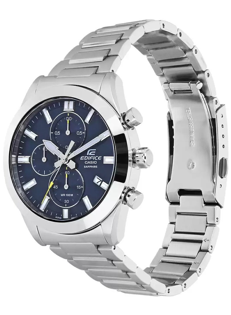 Casio Edifice Men's Watch - EFB-710D-2AVUDF Blue Dial, Silver Band - Image 2