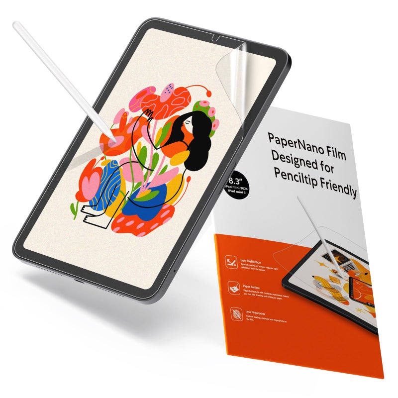 KCT 2 Pack Paperfeel Screen Protector Compatible with iPad Mini 7 (A17 Pro) & iPad Mini 7th/6th (8.3 inch), Anti-Glare & Matte Film for Drawing/Writing, Compatible with Apple Pencil - Image 1