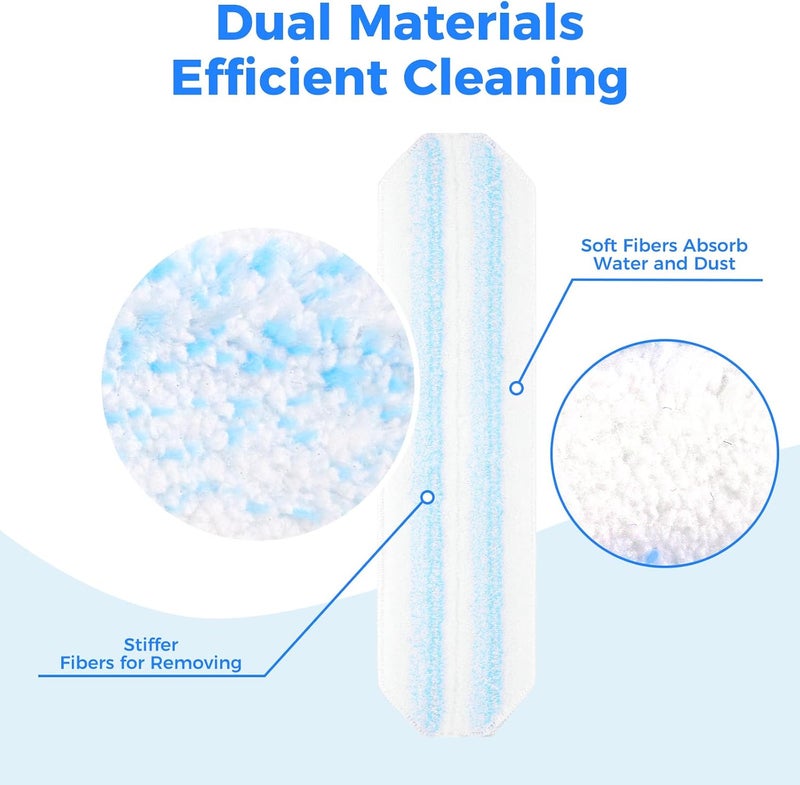 wlich Mop Refills Compatible with O-Cedar H2prO Flat Mop System, 4 Pack Microfiber Mop Replacement Pads | Machine Washable & Reusable | 16 Inch | Designed for Hardwood Tile Laminate Floors - Image 4
