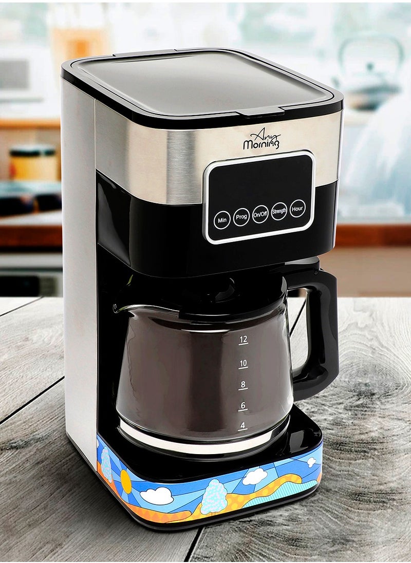 Any Morning - Filter Coffee Maker, 10 Cups 1.5L, Programmable Touch Screen Coffee Machine, Auto Start/Off, Anti-Drip Function, Brew Strength Control, Warming Plate, 900W - SH21615S - Image 1