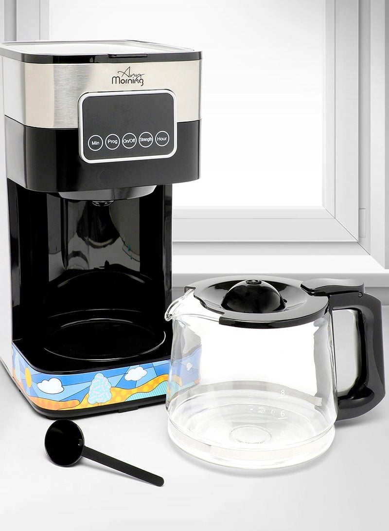 آني مورننغ صانعة قهوة بالتقطير، 10 أكواب سعة 1.5 لتر، آلة قهوة بواجهة لمس قابلة للبرمجة، تشغيل/إيقاف تلقائي، وظيفة منع التقطير، التحكم في قوة التخمير، صفيحة تسخين، 900 واط - SH21615S - Image 3
