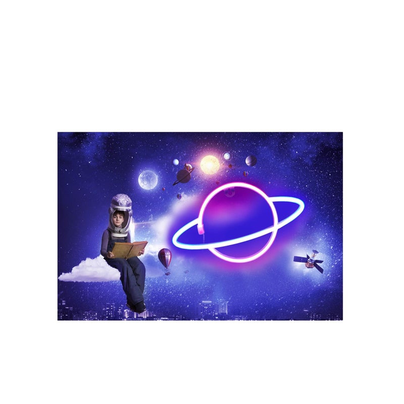 Barakah Planet Neon Sign Led Light- Neon Lights for Wall Decor Aesthetic | USB Operated Neon Signs for Bedroom Kids Room Dorm Wedding Party Birthday New Year Decoration (Blue-Pink) - Image 5