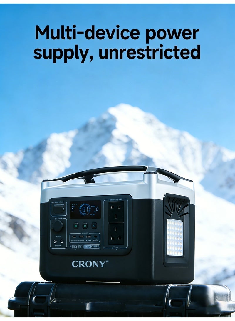 كروني محطة طاقة محمولة BS800+ بقدرة 800 واط وسعة 528 واط/ساعة - شحن سريع خلال 7-8 ساعات، منافذ متعددة (منفذ تيار متردد 220 فولت/USB-C/5 منافذ USB-A/3 منافذ تيار مستمر/منفذ ولاعة سجائر)، مصباح LED وشاشة LCD، حماية أمان رباعية، مناسبة للتخييم في الهواء الطلق، والسفر بالمركبات الترفيهية، وانقطاع التيار الكهربائي المنزلي في حالات الطوارئ، والتصوير الجوي باستخدام الطائرات بدون طيار، وتزويد الأجهزة الصغيرة بالطاقة - Image 4