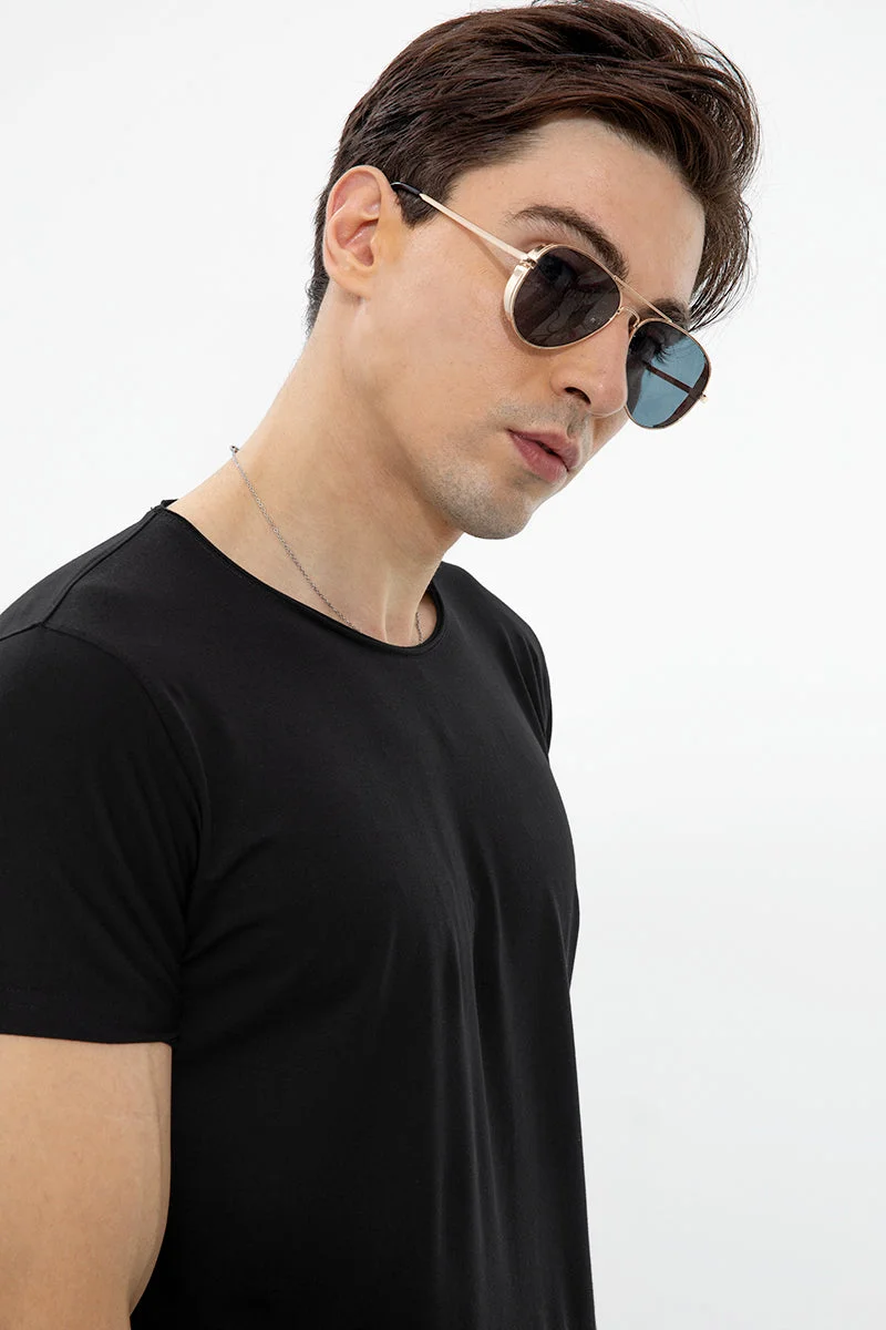 SNITCH Raw Edge Black T-Shirt