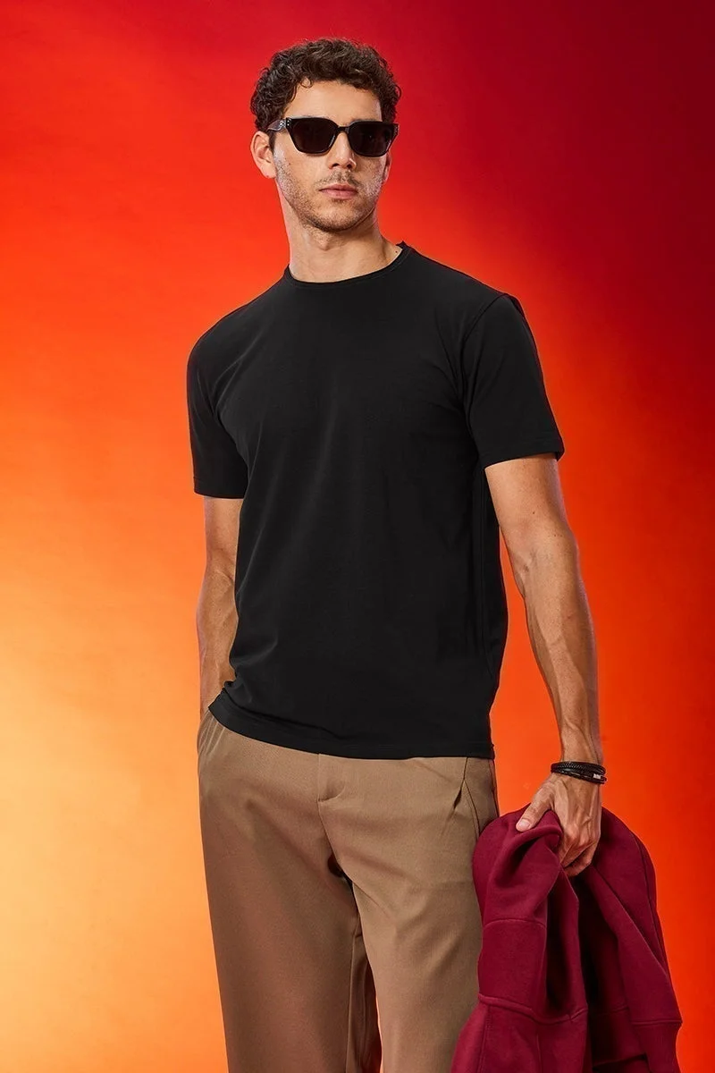 SNITCH Raw Edge Black T-Shirt