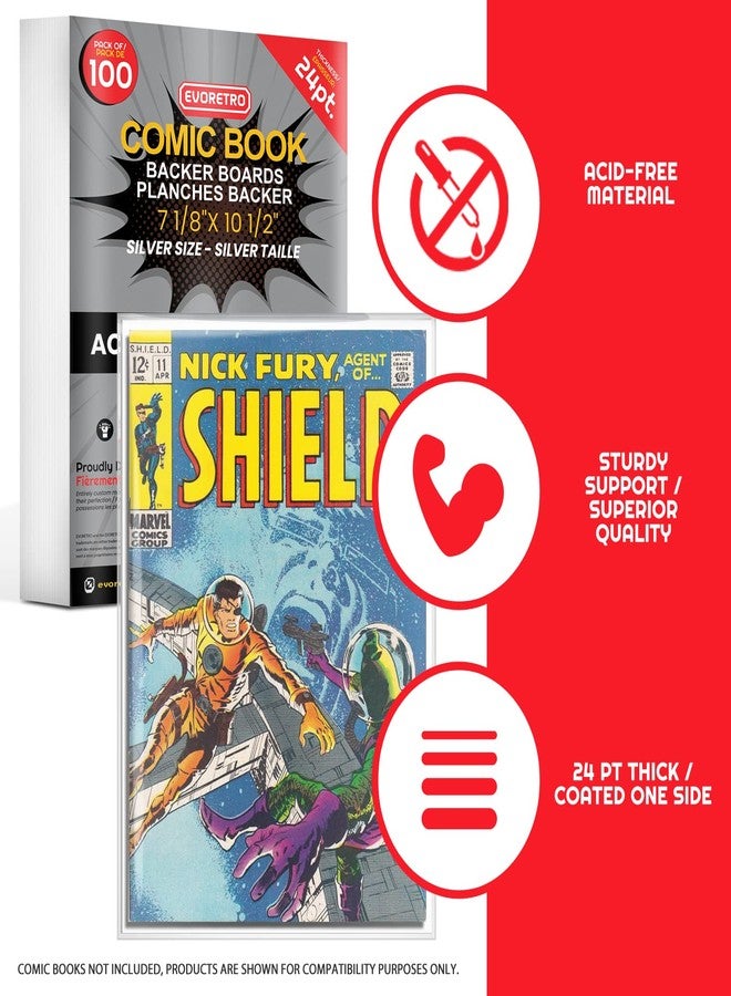 EVORETRO Comic Book Bags and Boards - Silver Age Comic Book Storage with 24 Pt Comic Backing Board for Comic Book Bulk Retail Bags kit (Pack of 100 Each) by EVORETRO - Image 5