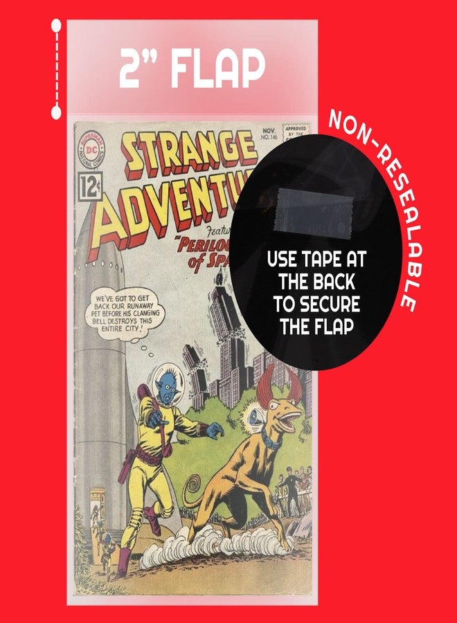 EVORETRO Comic Book Bags and Boards - Silver Age Comic Book Storage with 24 Pt Comic Backing Board for Comic Book Bulk Retail Bags kit (Pack of 100 Each) by EVORETRO - Image 2