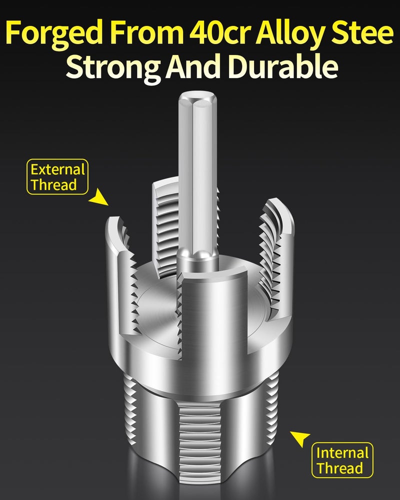 LINGIGAOUT Internal & External Pipe Threading Tool, PVC Pipe Threader, Pipe Threading Tool, 1/2'' 3/4'' Dies Electric Drill Compatible for Home Repair (2PCS) (1/2（DN15)) - Image 3