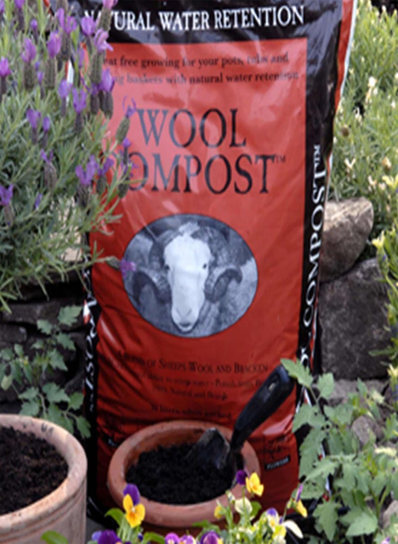 GGOOT Wool Compost, Peat Free, Peat Alternative, Made With Renewable Resources, Retains Water, High Potash Content, Made in the UK, Supplied as 1 x 30 Litre Bag - Image 2