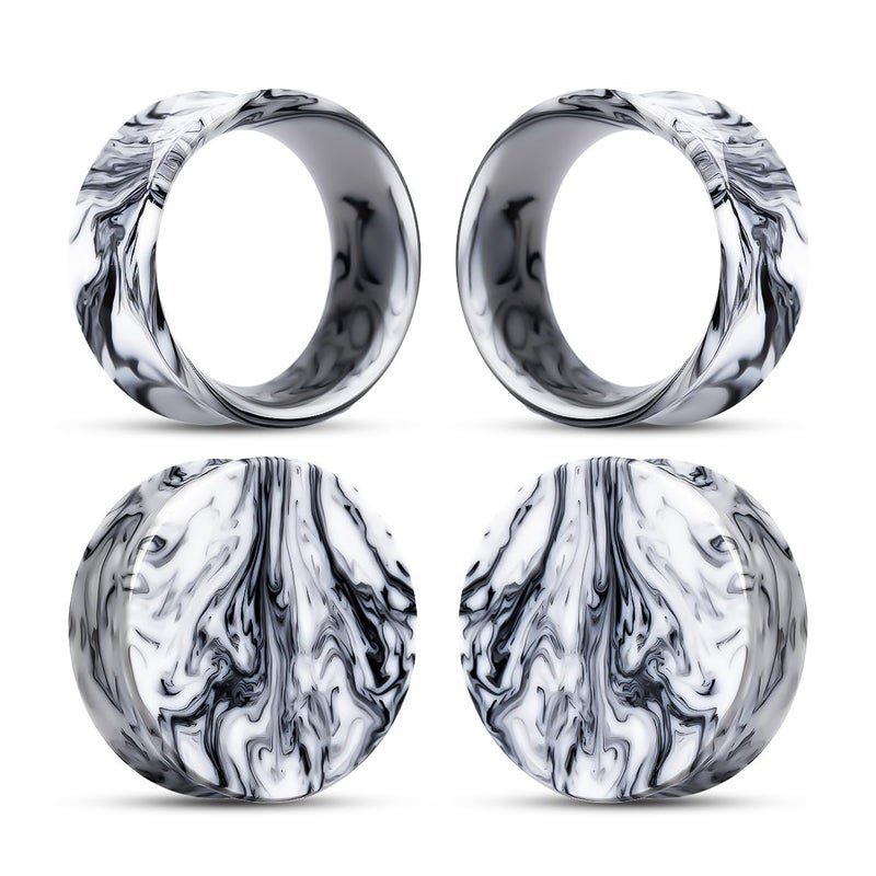 COOEAR Ear Plugs Tunnels Piercing Gauges for Ears, Double Flared Expander Stretchers, 2 Pairs Colorful Acrylic Earrings. - Image 1