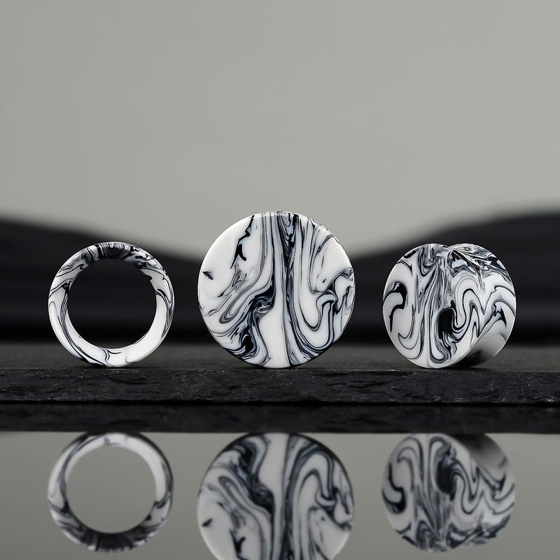 COOEAR Ear Plugs Tunnels Piercing Gauges for Ears, Double Flared Expander Stretchers, 2 Pairs Colorful Acrylic Earrings. - Image 2