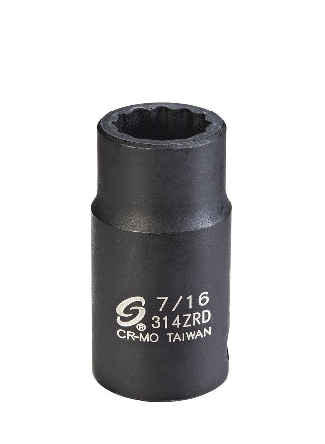 Sunex Tools Sunex 314ZRD 3/8-Inch Drive 7/16-Inch 12-Point Semi-Deep Impact Socket - Image 1