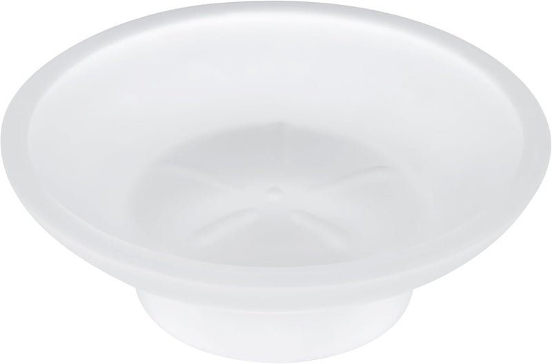 Aomasi Soap Dish Round, Frosted Glass Replacement Spare Soap Holder for Bathroom Vanities Countertops Kitchen Sink - Image 1