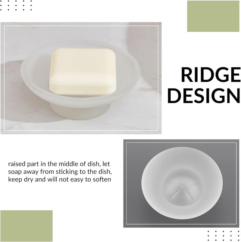 Aomasi Soap Dish Round, Frosted Glass Replacement Spare Soap Holder for Bathroom Vanities Countertops Kitchen Sink - Image 5