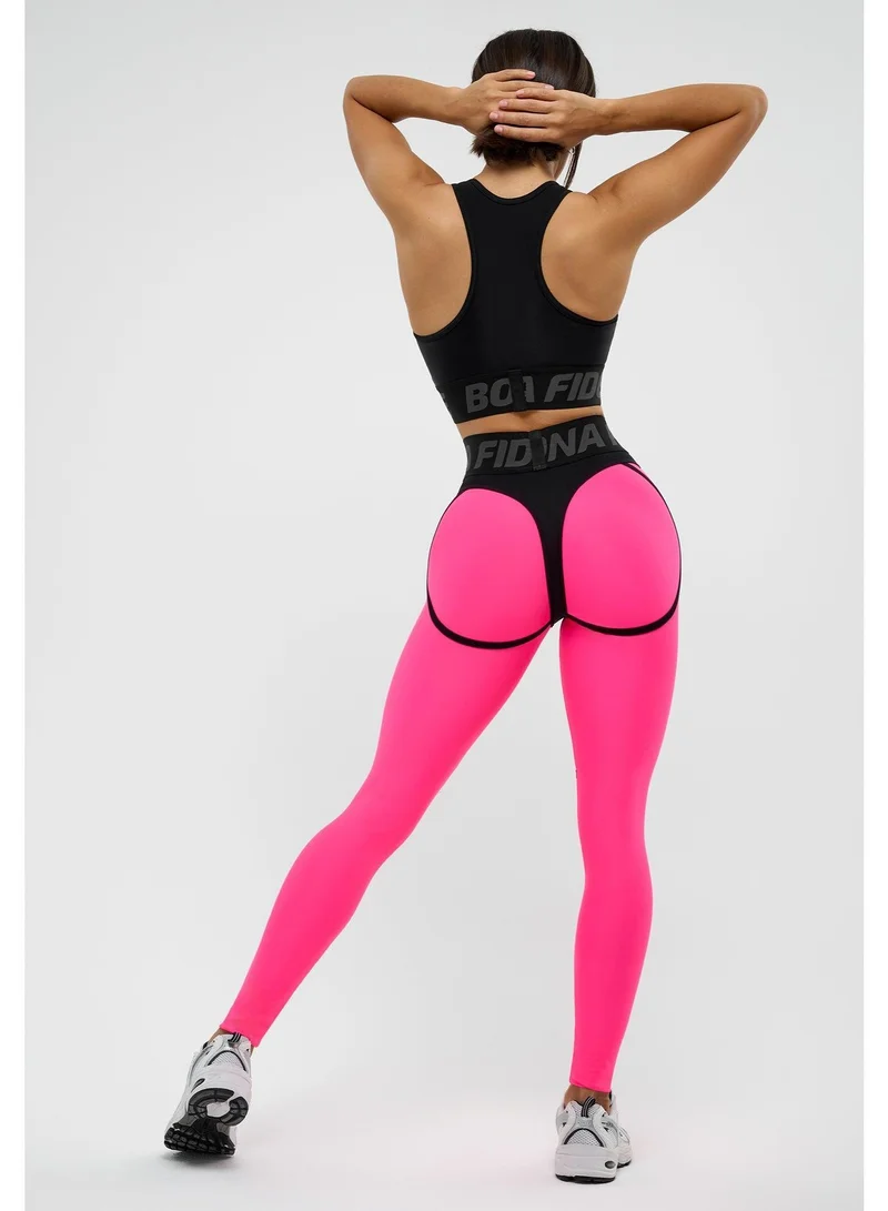 Bona Fide Extra Acid Pink Extra Scrunch Gym Leggings for Women for Women | Best Price UAE