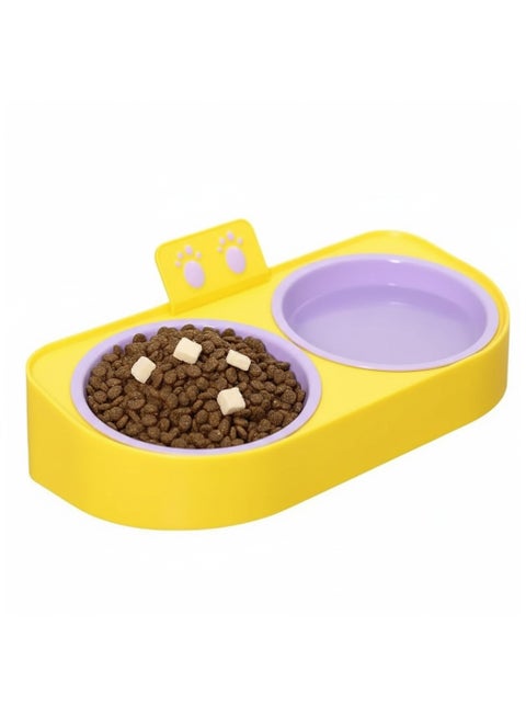 Dual Food and Water Bowl for Cats and Small Pets – Durable Safe Plastic – Practical Daily Use Design