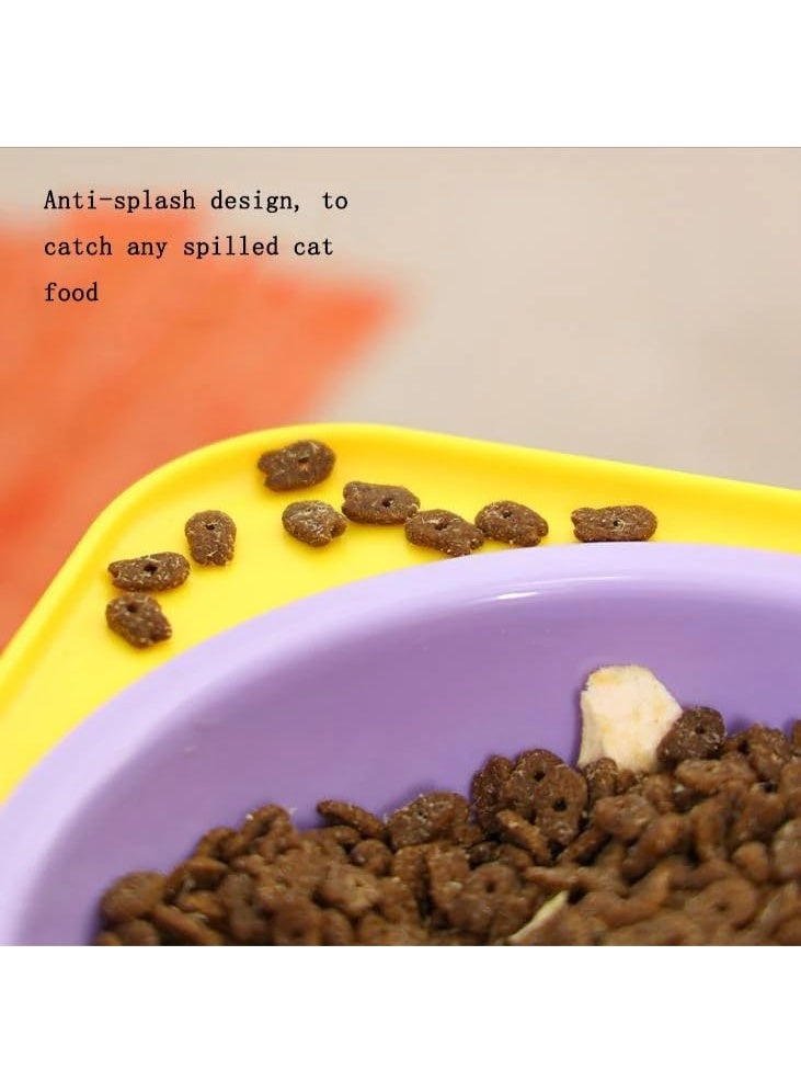 طبق طعام ومياه مزدوج للقطط والحيوانات الأليفة الصغيرة – بلاستيك متين وآمن – تصميم عملي للاستخدام اليومي - Image 4