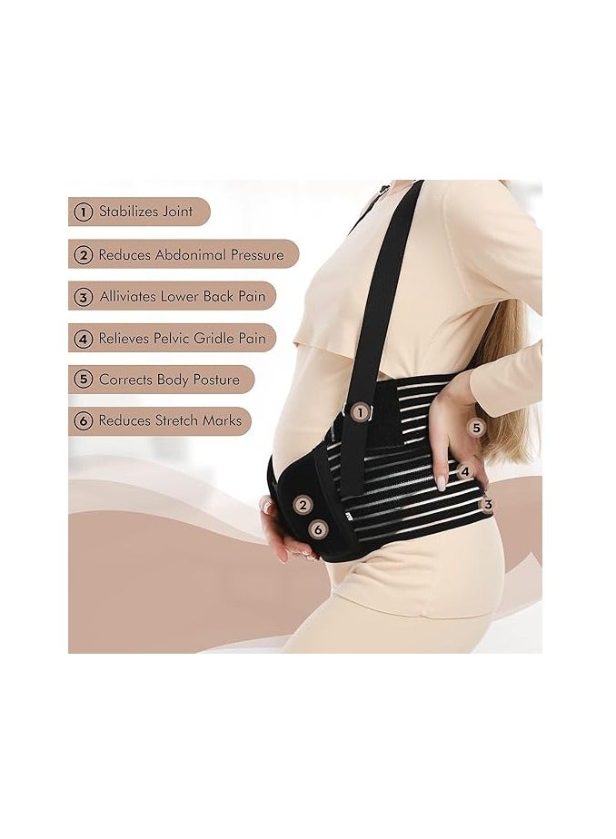 Generic Belly Bands for Pregnant Women - Adjustable Maternity Belt Pregnancy Support, Breathable Abdominal Binder & Back Brace, 360° Support for All Stages of Pregnancy & Postpartum (Black, XL(86-127cm) - Image 4