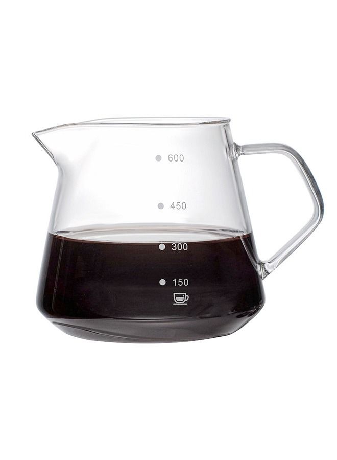 HOMESTAR V60 600ml Glass Coffee Pot with Tick Marks For Drip Maker Dripper - Image 1