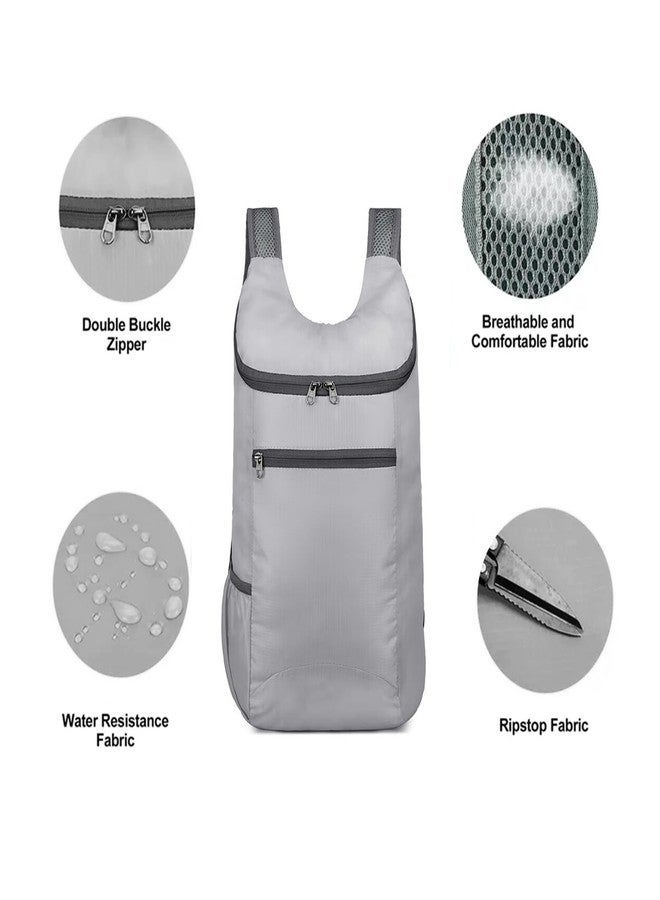 SIPYTOPF Foldable Backpack,20L Lightweight Waterproof Travel Hiking Backpack for Outdoor Sports Camping Daypack Bag (Grey) - Image 2