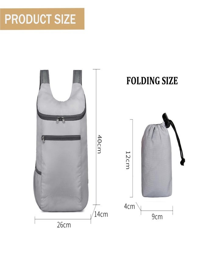 SIPYTOPF Foldable Backpack,20L Lightweight Waterproof Travel Hiking Backpack for Outdoor Sports Camping Daypack Bag (Grey) - Image 4