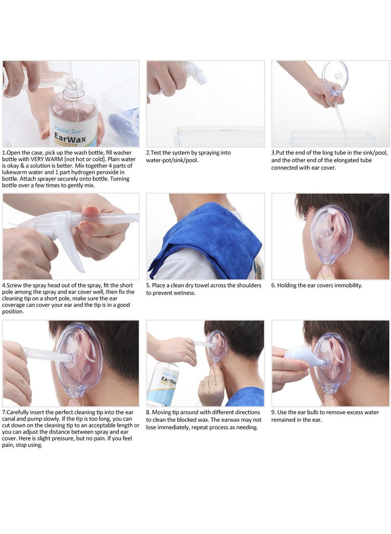 هايلي كير مجموعة أدوات تنظيف شمع الأذن لغسيل الأذن للاستخدام المنزلي - Image 5
