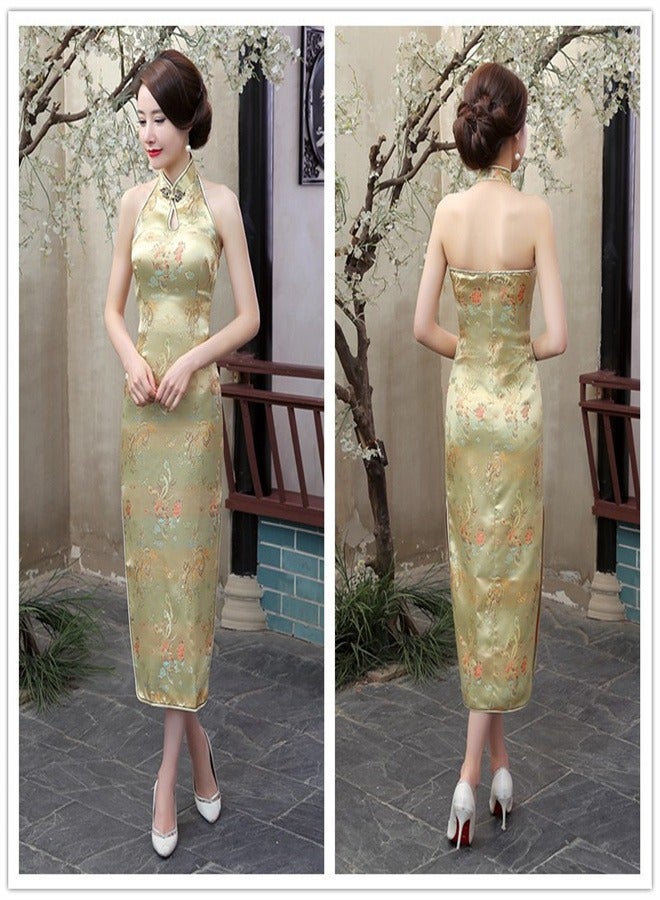 Loquat Dragon And Phoenix Sleeveless Dress Gold  - Image 1