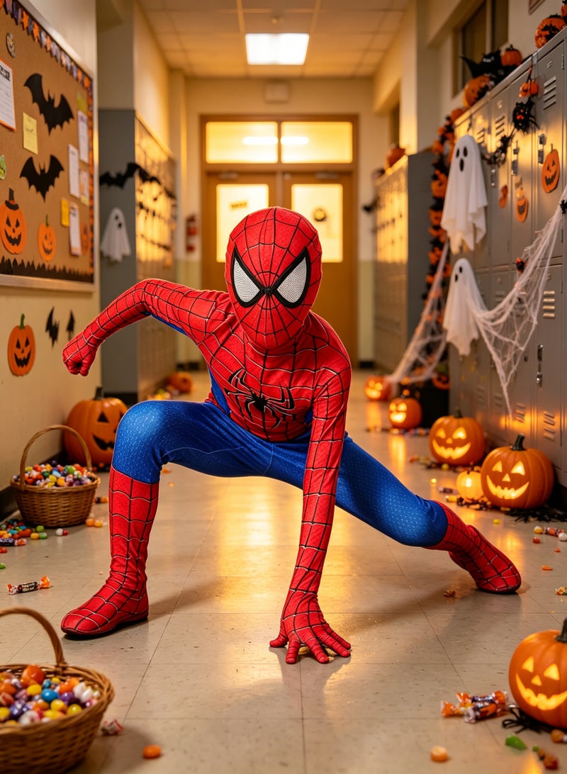 VUCATIN Cosplay Costume Set 3D Style Superhero Cosplay Full Body Bodysuit Spandex Jumpsuit for Kids Cosplay Dress Up（A） - Image 5