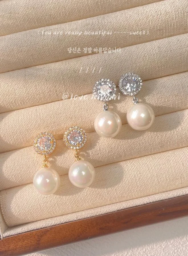 Take Two Take Two Gold Accent Faux Pearl Embellished Earrings