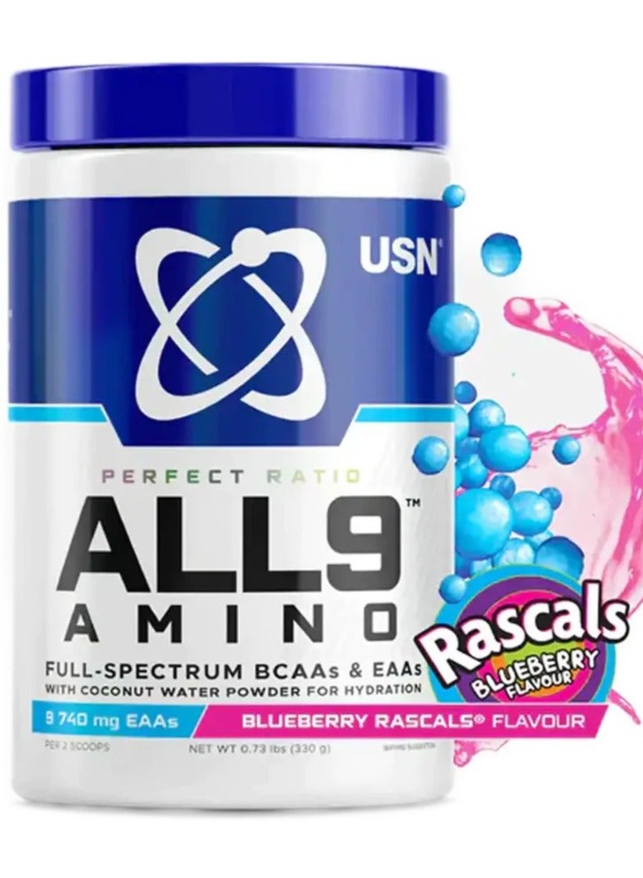 USN ALL9 Amino 330g Blueberry Rascals Flavor