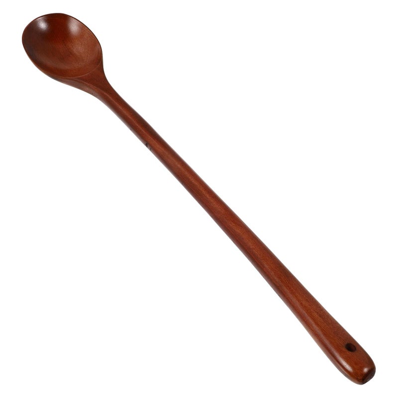 Dark Wood Kitchen Spoon 33cm Long Handle for Cooking Mixing and Serving - Image 2