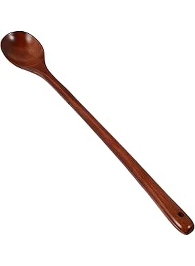 Dark Wood Kitchen Spoon 33cm Long Handle for Cooking Mixing and Serving - Image 1