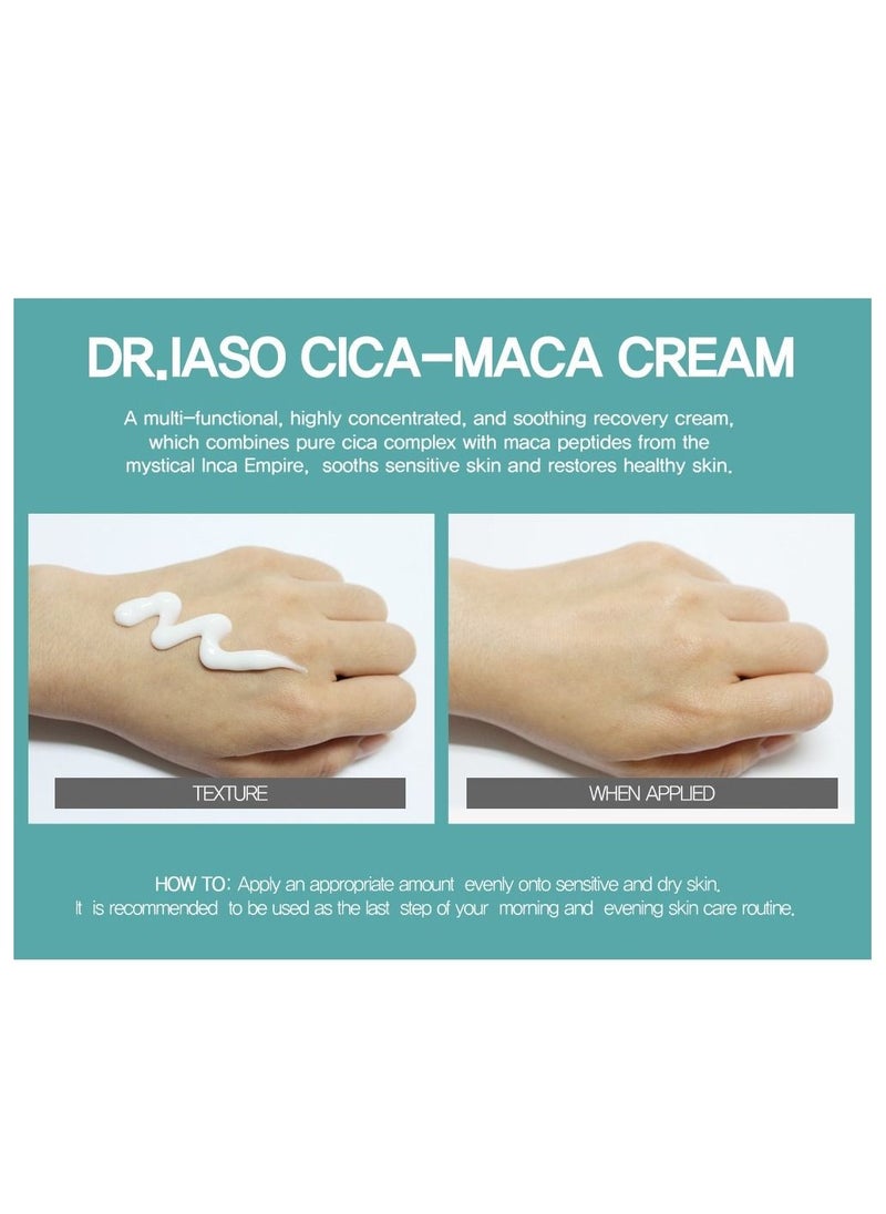 iaso DR. IASO Cica-Maca Cream, A multi-functional, highly concentrated, and soothing recovery cream, soothes sensitive skin and restores healthy skin. Made in Korea  - Image 5