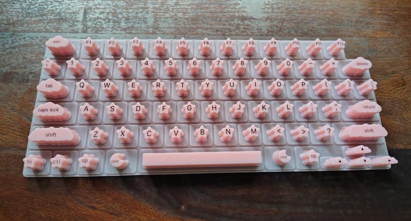 Raya غطاء لوحة مفاتيح متميز لجهاز MacBook Air 13.6 بوصة [A3113 A2681 M2/M3] و MacBook Air 15.3 بوصة [A3114 A2941 M2/M3] (فن الأظافر باللون الوردي) - Image 5