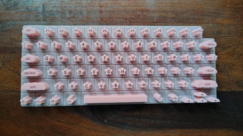 Raya غطاء لوحة مفاتيح متميز لجهاز MacBook Air 13.6 بوصة [A3113 A2681 M2/M3] و MacBook Air 15.3 بوصة [A3114 A2941 M2/M3] (فن الأظافر باللون الوردي) - Image 2