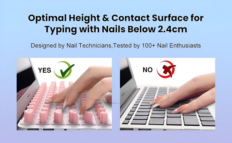 Raya غطاء لوحة مفاتيح متميز لجهاز MacBook Air 13.6 بوصة [A3113 A2681 M2/M3] و MacBook Air 15.3 بوصة [A3114 A2941 M2/M3] (فن الأظافر باللون الوردي) - Image 4