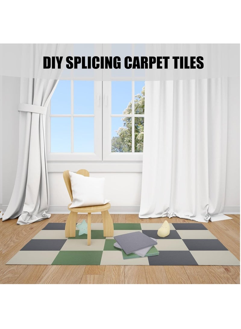 MileMelo Peel and Stick Carpet Tiles,Self-Adhesive Square Soft Floor Tiles,12inx12in DIY Washable Tiles Carpet,for Bedroom,Dining Room(Size:10pcs,Color:Beige) - Image 3