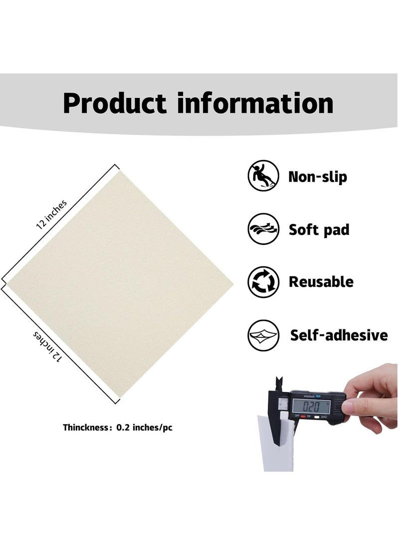 MileMelo - Peel and Stick Carpet Tiles,Self-Adhesive Square Soft Floor Tiles,12inx12in DIY Washable Tiles Carpet,for Bedroom,Dining Room(Size:10pcs,Color:Beige) - Image 1