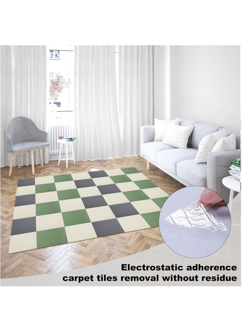 MileMelo - Peel and Stick Carpet Tiles,Self-Adhesive Square Soft Floor Tiles,12inx12in DIY Washable Tiles Carpet,for Bedroom,Dining Room(Size:10pcs,Color:Beige) - Image 1