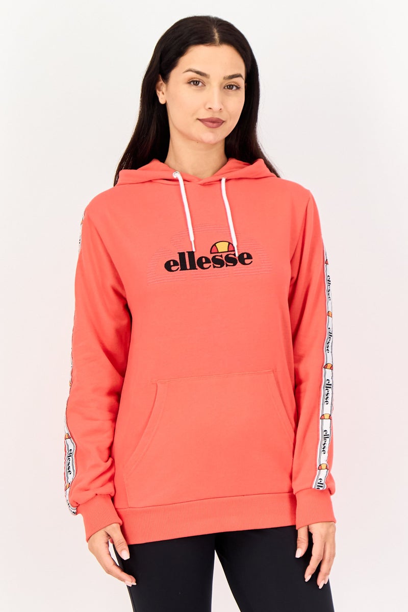Ellesse هودي مارسيليا للنساء بكم طويل مناسب للرياضة في الهواء الطلق، أحمر - Image 1