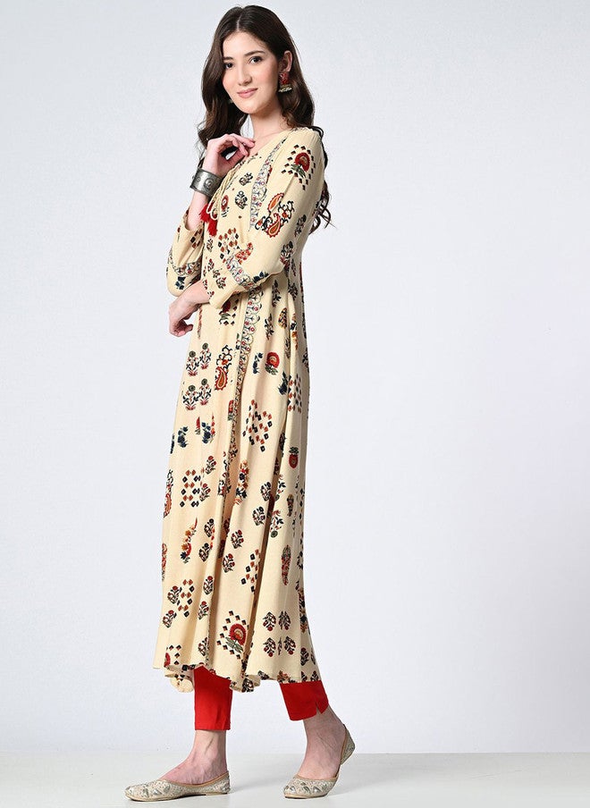 Rue Collection كُرتا قطنية مزخرفة بنقوش عرقية للنساء - Image 4